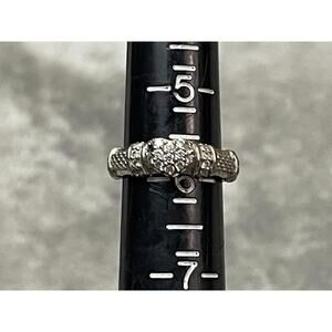 VTG JUDITH RIPKA Sterling Silver 925 CZ Heart Ring Size 6 ( Missing Stone )